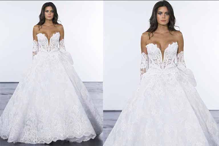 STRAPLEZ YAKA GELİNLİK